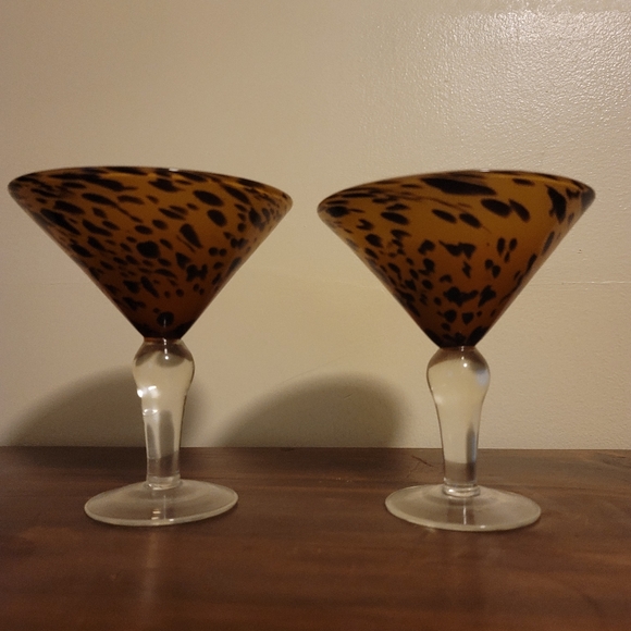 Martini glasses Tortoiseshell/leopard pattern - Picture 4 of 6